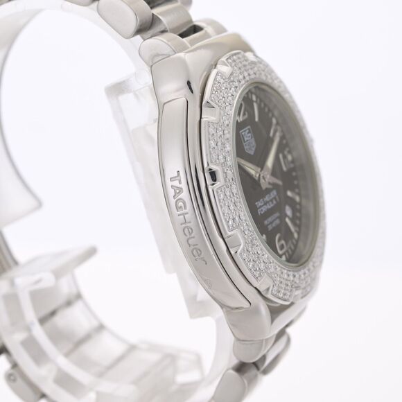 TAG Heuer Formula 1 WAC1214 Factory Diamond Bezel Black 37mm Ladies Watch